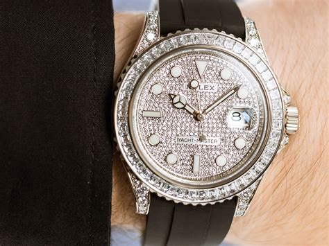 rolex baguette diamond bezel|Rolex diamond set bracelet.